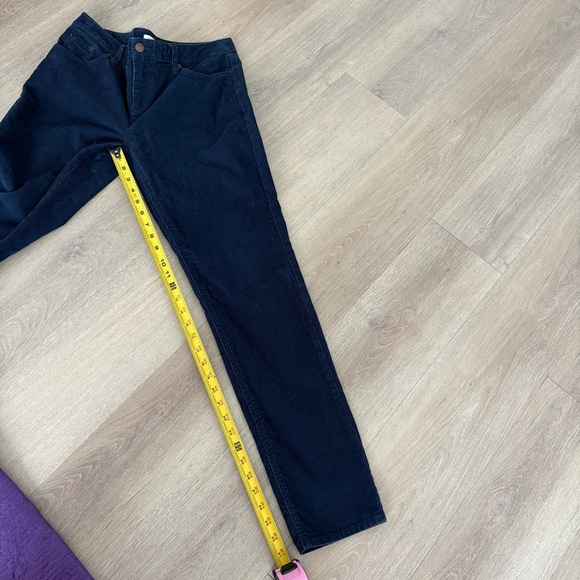 Garnet Hill Womens Corduroy Pants Size 10 Navy Blue Straight Leg Classic Casual - Picture 7 of 14
